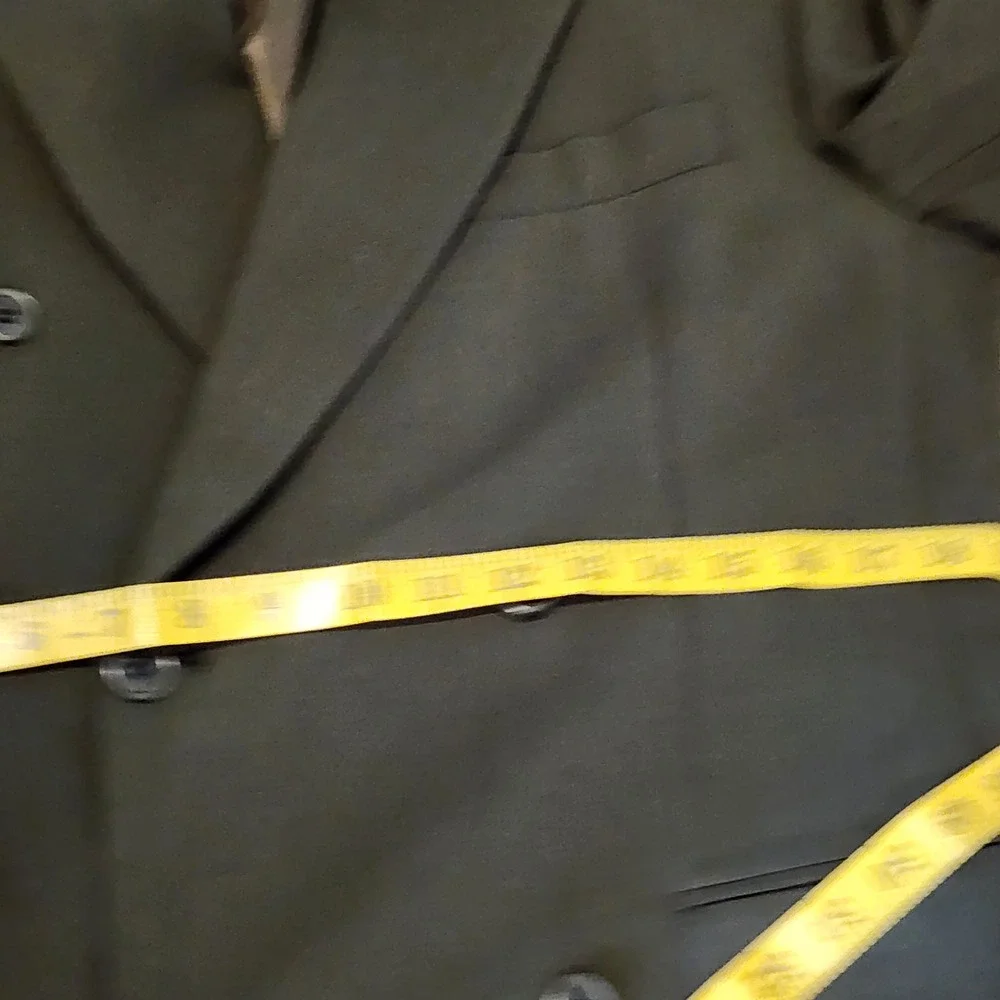 Joseph & Feiss Mens 36S 32x30 2pc Double Breasted Wool Suit Olive Green Business